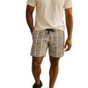 VOLCOM Hybrid Mens Green Graphic Print Board Shorts Cinch Fly Pocket Size 34